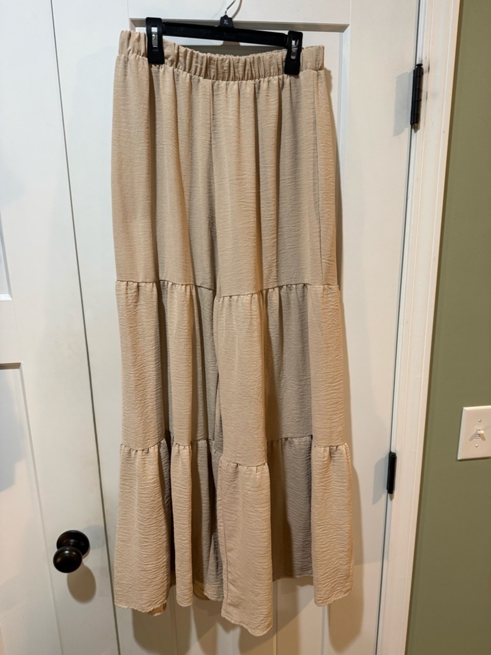 Women's Beige Tiered Pants - Casual Elegant